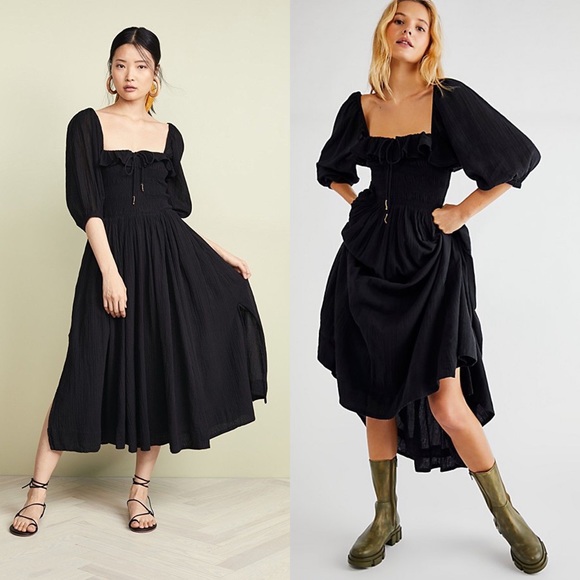 Free People Dresses & Skirts - NWT Free People Oasis Midi Dress Black
